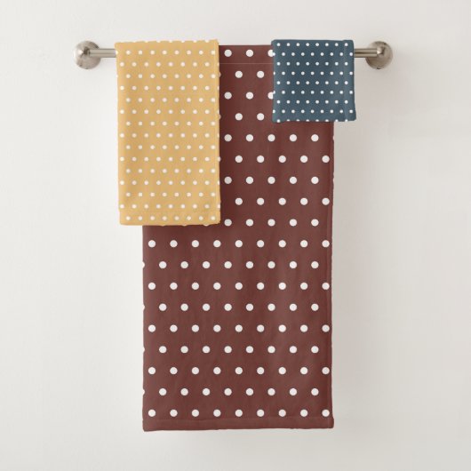 EARTH TONE TINY POLKA DOTS BADHANDTUCH SET (Insitu)