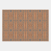 Earth Tone Tribal Ribbon Abstraktes Muster Art Geschenkpapier Set (Vorderseite 3)