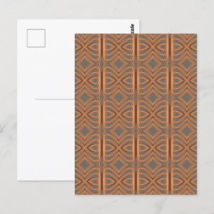 Earth Tone Tribal Ribbon Abstraktes Muster Art Postkarte