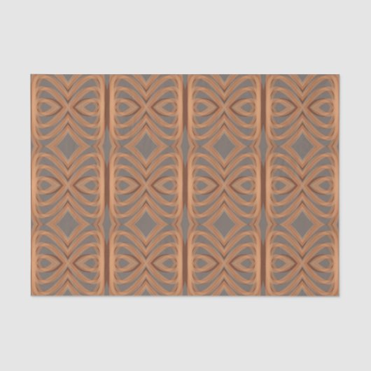 Earth Tone Tribal Ribbon Abstraktes Muster Art Seidenpapier (Vorderseite)