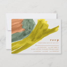 Earth Tone Watercolor Modern Wedding RSVP Card Dankeskarte