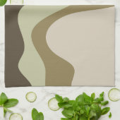 Earth Tone Waves Abstrakt Art Kitchen Handtücher (Gefaltet)