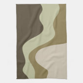 Earth Tone Waves Abstrakt Art Kitchen Handtücher (Vertikal)