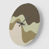 Earth Tone Waves Abstrakt Art Throw Kissen Große Wanduhr (Winkel)