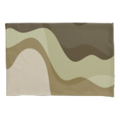 Earth Tone Waves Abstrakt Art Throw Kissen Kissenbezug (Vorderseite-Links)