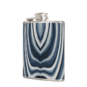 Earth Toned Blue Abstrakt Pattern Flachmann (Links)