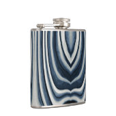 Earth Toned Blue Abstrakt Pattern Flachmann (Rechts)