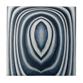 Earth Toned Blue Abstrakt Pattern Fliese (Vorderseite)
