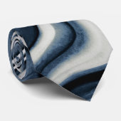 Earth Toned Blue Abstrakt Pattern Krawatte (Gerollt)