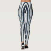 Earth Toned Blue Abstrakt Pattern Leggings (Rückseite)