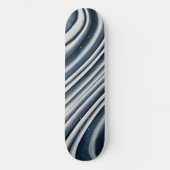 Earth Toned Blue Abstrakt Pattern Skateboard (Vorderseite)
