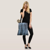 Earth Toned Blue Abstrakt Pattern Tasche (Am Model)