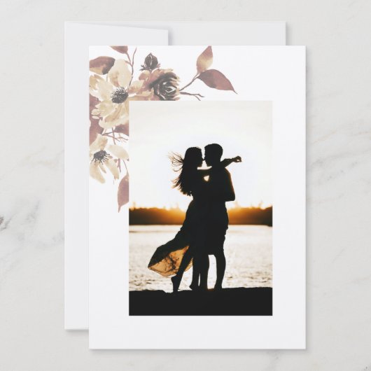 Earth Toned Foto Watercolor Einladung (Vorderseite)