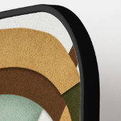 Earth-Toned Geometric Harmony Mid-Century Pickleball Schläger (Linke Seite)
