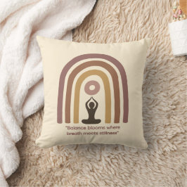 Earth-Toned Mindfulness Rainbow Yoga Design Kissen