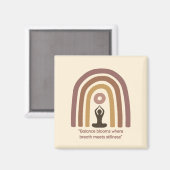 Earth-Toned Mindfulness Rainbow Yoga Design Magnet (Vorderseite/Rückseite)