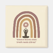 Earth-Toned Mindfulness Rainbow Yoga Design Magnet (Vorne)