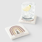 Earth-Toned Mindfulness Rainbow Yoga Design Steinuntersetzer (Seitenansicht)