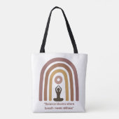 Earth-Toned Mindfulness Rainbow Yoga Design Tasche (Rückseite)