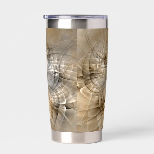 Earth Tones Abstract Modern Fractal Art Texture Thermobecher (Rechts)