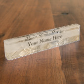 Earth Tones Abstrakt Modern Fraktal Textile Title Namensplakette (Seite)