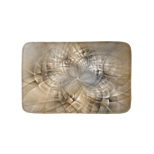Earth Tones Abstrakt Moderne Fraktal Art Textur Badematte (Vorderseite)