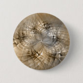 Earth Tones Abstrakt Moderne Fraktal Art Textur Button (Vorderseite)