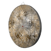 Earth Tones Abstrakt Moderne Fraktal Art Textur Dartscheibe (Vorderseite rechts)