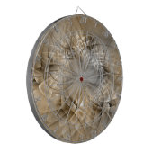 Earth Tones Abstrakt Moderne Fraktal Art Textur Dartscheibe (Vorderseite Links)