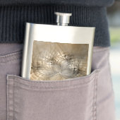 Earth Tones Abstrakt Moderne Fraktal Art Textur Flachmann (Beispiel)