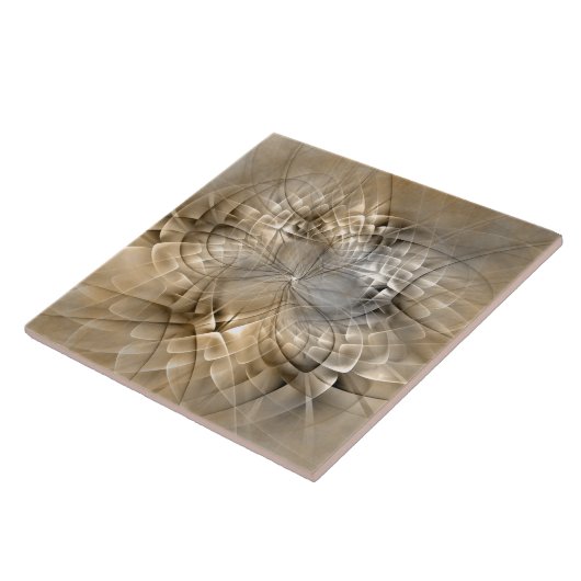 Earth Tones Abstrakt Moderne Fraktal Art Textur Fliese (Seite)