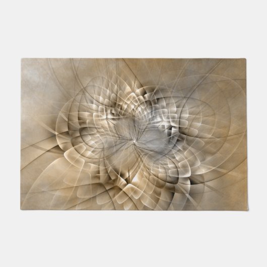 Earth Tones Abstrakt Moderne Fraktal Art Textur Fußmatte (Vorderseite)