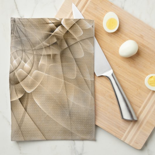 Earth Tones Abstrakt Moderne Fraktal Art Textur Handtuch (Viertel Falte)