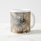 Earth Tones Abstrakt Moderne Fraktal Art Textur Jumbo-Tasse (Vorderseite Rechts)