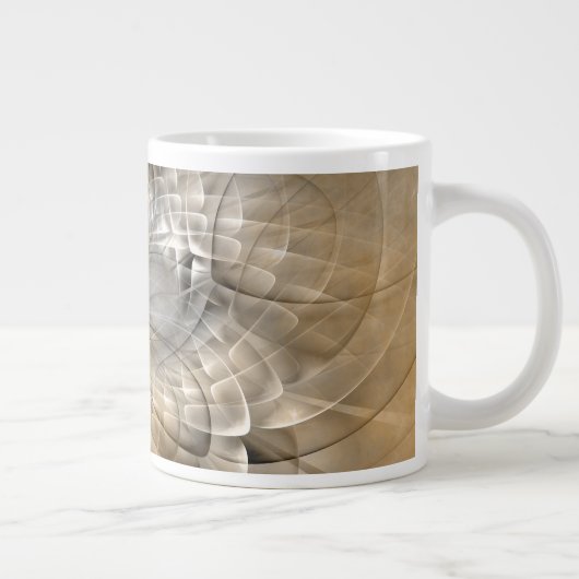 Earth Tones Abstrakt Moderne Fraktal Art Textur Jumbo-Tasse (Rechts)