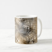 Earth Tones Abstrakt Moderne Fraktal Art Textur Kaffeetasse (VorderseiteRechts)