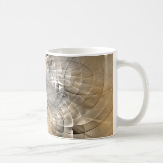 Earth Tones Abstrakt Moderne Fraktal Art Textur Kaffeetasse (Rechts)