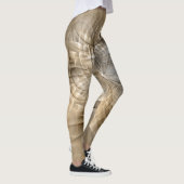 Earth Tones Abstrakt Moderne Fraktal Art Textur Leggings (Rechts)