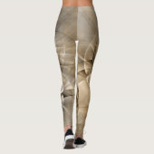 Earth Tones Abstrakt Moderne Fraktal Art Textur Leggings (Rückseite)
