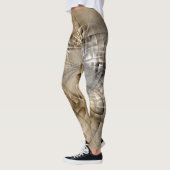 Earth Tones Abstrakt Moderne Fraktal Art Textur Leggings (Links)