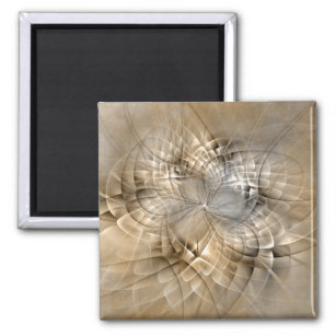 Earth Tones Abstrakt Moderne Fraktal Art Textur Magnet