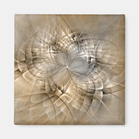 Earth Tones Abstrakt Moderne Fraktal Art Textur Magnet (Vorne)