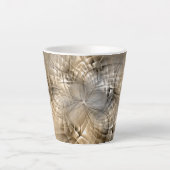 Earth Tones Abstrakt Moderne Fraktal Art Textur Milchtasse (Vorderseite)