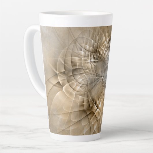 Earth Tones Abstrakt Moderne Fraktal Art Textur Milchtasse (Linke Ecke)