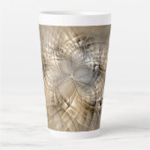 Earth Tones Abstrakt Moderne Fraktal Art Textur Milchtasse (Vorderseite)
