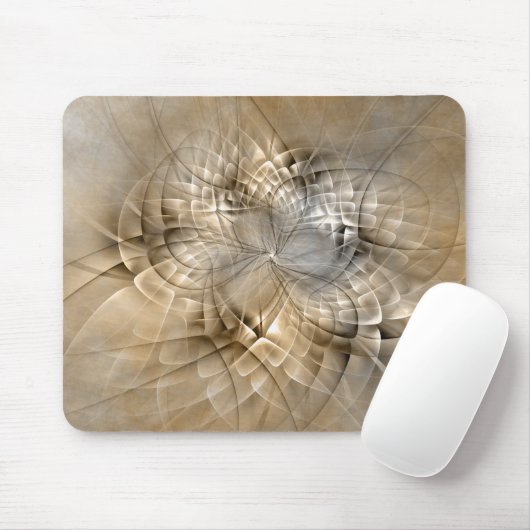 Earth Tones Abstrakt Moderne Fraktal Art Textur Mousepad (Mit Mouse)
