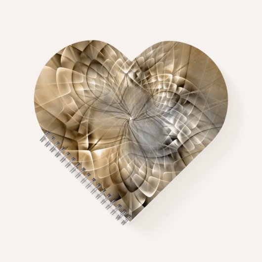Earth Tones Abstrakt Moderne Fraktal Art Textur Notizblock (Vorderseite)