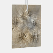 Earth Tones Abstrakt Moderne Fraktal Art Textur Ornament Aus Glas (Vorderseite Rechts)