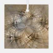 Earth Tones Abstrakt Moderne Fraktal Art Textur Ornament Aus Glas (Rückseite)