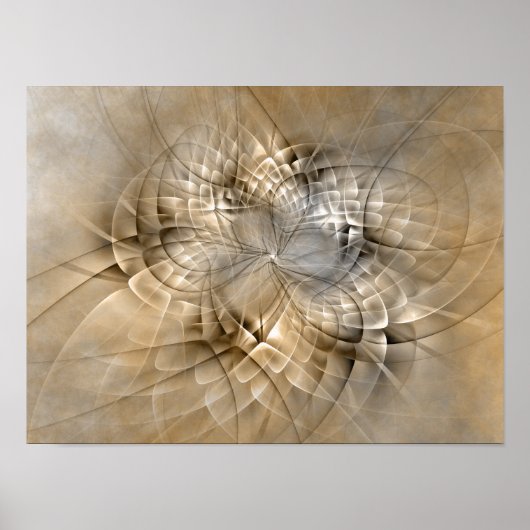 Earth Tones Abstrakt Moderne Fraktal Art Textur Poster (Vorne)